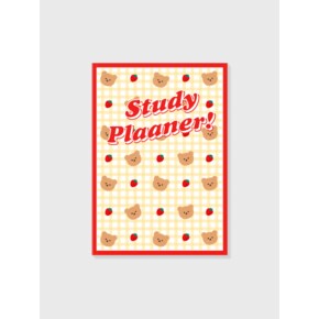 Dot strawberry check-ivory(study planner)