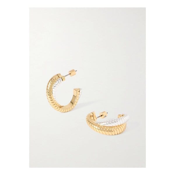 록산느 애슐린 더 더블 코브라 골드 실버톤 후프 이어링 46376663162892635