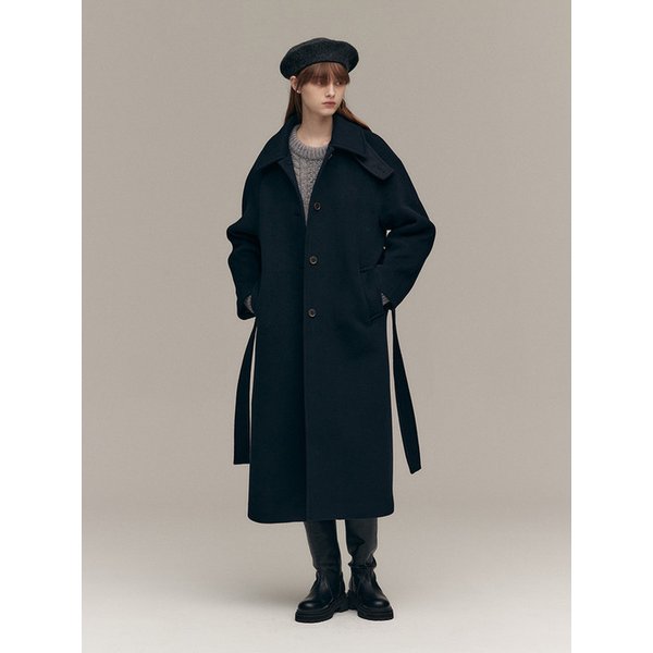 SINGLE BALMACAAN LONG COAT (dark navy)