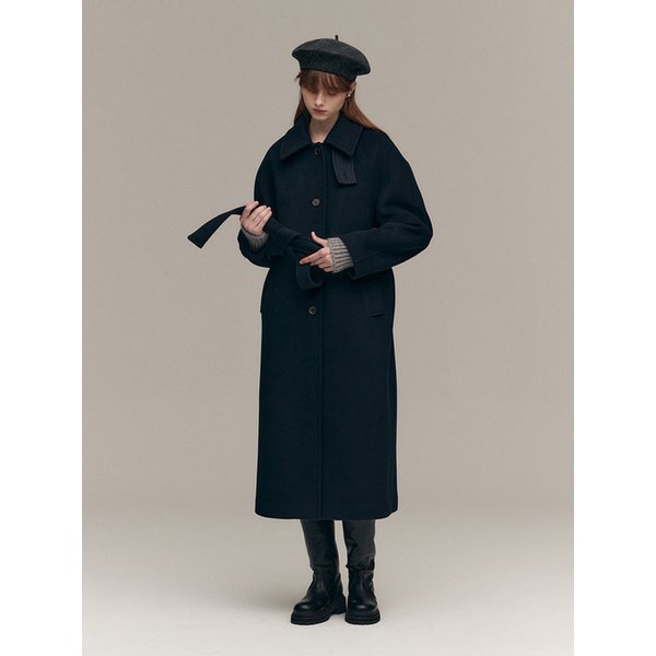 SINGLE BALMACAAN LONG COAT (dark navy)