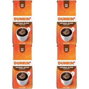 던킨 도너츠 오리지널 미디엄 로스트 그라운드 분쇄 커피 Dunkin Original Blend Coffee 340g 4개