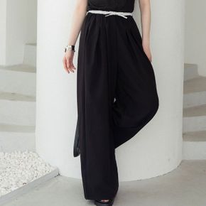 아르딘 오비배색 밴딩 와이드팬츠_P423358584