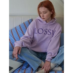 Lossy Signature Printing Hoodie Purple