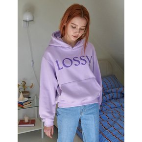 Lossy Signature Printing Hoodie Purple