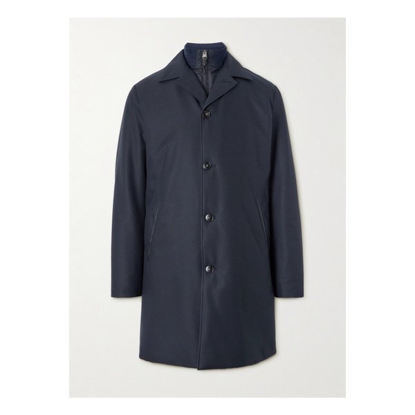 가죽 트림 쉘 오버코트 46376663162881392