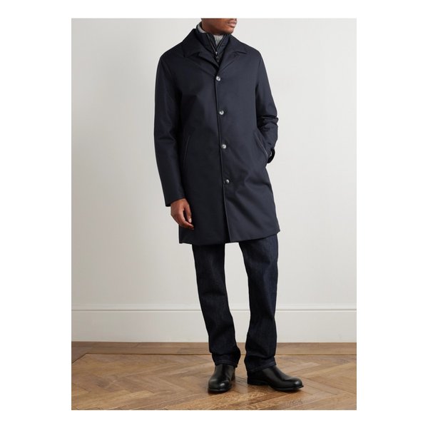 가죽 트림 쉘 오버코트 46376663162881392