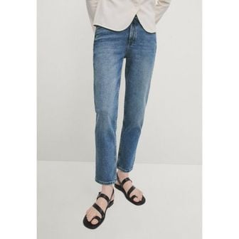 이스퀘어 4267426 Massimo Dutti MID-RISE CROPPED - Slim fit jeans light blue