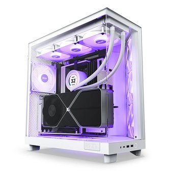 아이코다 NZXT H6 Flow RGB 미들타워 케이스 Matte White