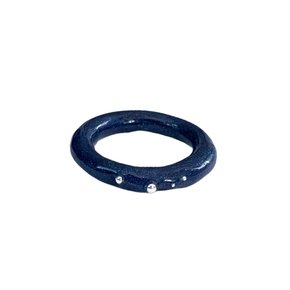 silver ball point ring_navy