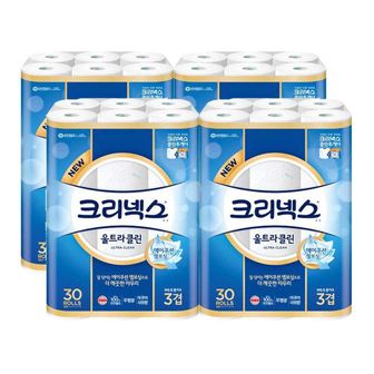 오너클랜 (무료배송)크리넥스 휴지 울트라클린 3겹 30롤x4개