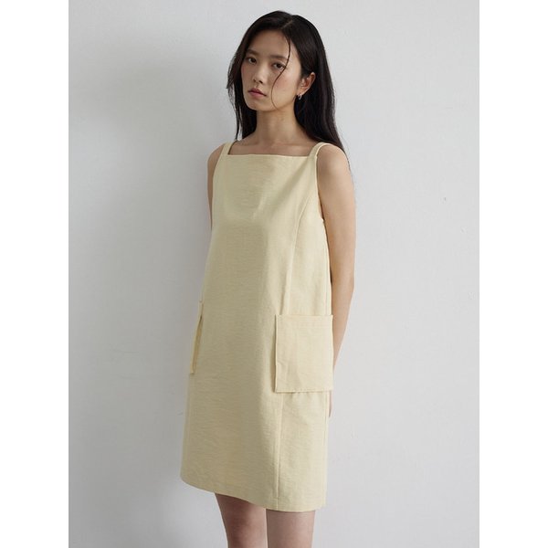 보트넥 포켓 미니 원피스_BUTTER YELLOW