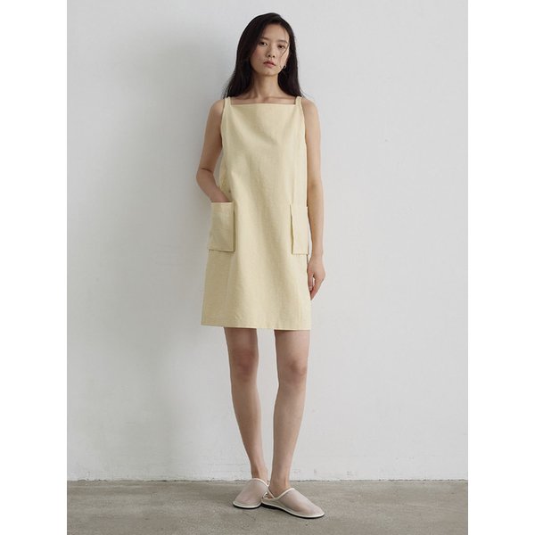 보트넥 포켓 미니 원피스_BUTTER YELLOW