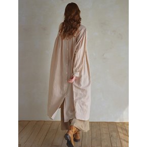 Stitched Linen Long Dress