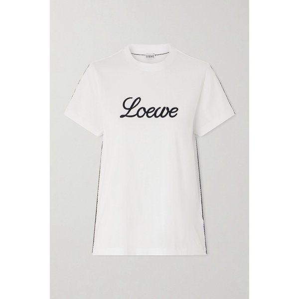 로고 자수 코튼 저지 티셔츠 46376663162958460