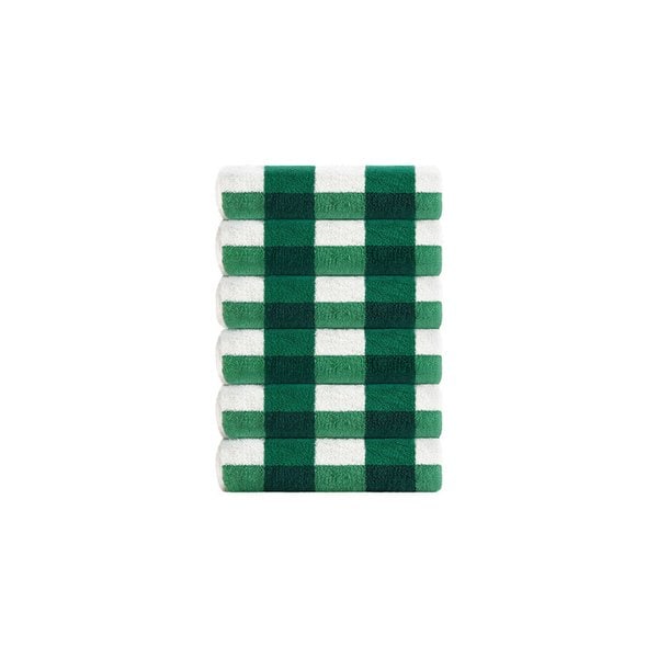 6P 체커보드 올리브 수피마 수건 230g