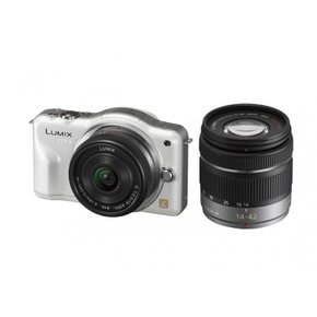 파나소닉 미러리스 일안 카메라 LUMIX GF3 더블 줌 킷 쉘 화이트 DMC-GF3W-W