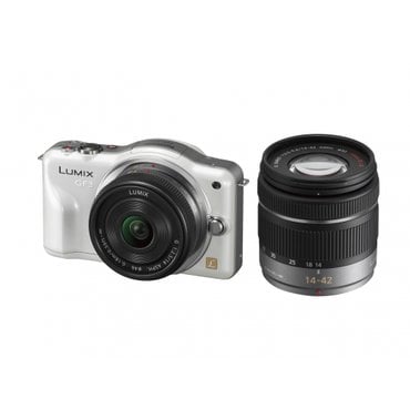  파나소닉 미러리스 일안 카메라 LUMIX GF3 더블 줌 킷 쉘 화이트 DMC-GF3W-W