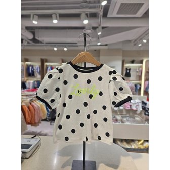 래핑차일드 [파주점] (NY) 퍼프소매 도트 반팔티 8631933174