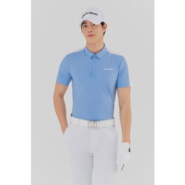테일러메이드 남성 등판 블록 카라 반팔 티셔츠