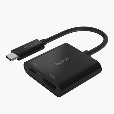 벨킨 USB-C to HDMI+C타입 젠더(60WPD충전) 썬더볼트3호환 AVC002bt