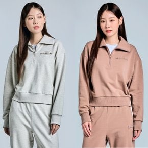 [23F/W] 디스커버리 DWTR43034 여성 크롭 하프집업 캐쥬얼 반집업 여자 맨투맨 티셔츠