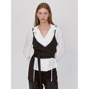 V-neck Strap Sleeveless - Charcoal