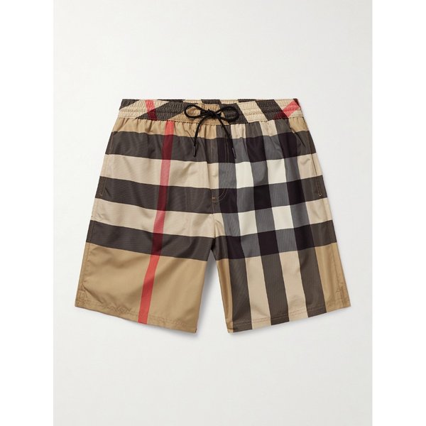 스트레이트 레그 롱 체크 스윔 쇼츠 46376663162858435