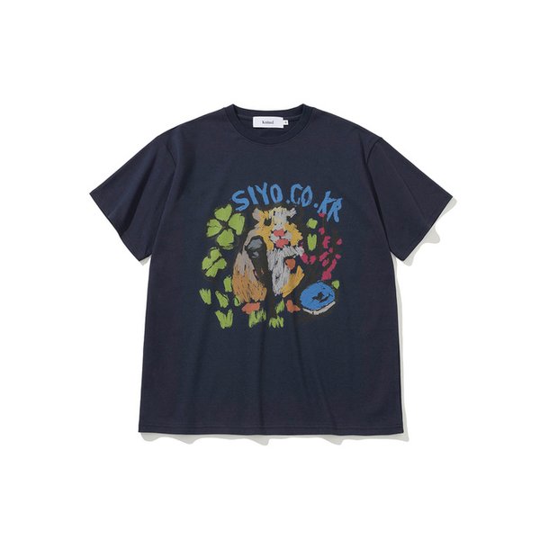 [니티드XQWER시연] 햄밍 싱어 티셔츠 NAVY