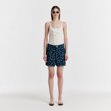 EENK YESSY Jacquard Denim Shorts - Navy