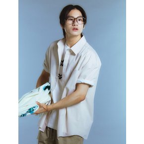 남성 포플린 오버핏 반팔 셔츠 PHE2WC1822