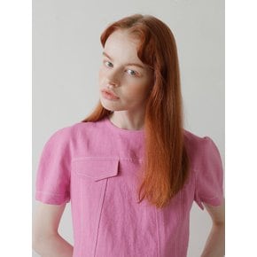 LINEN MINI DRESS /PINK