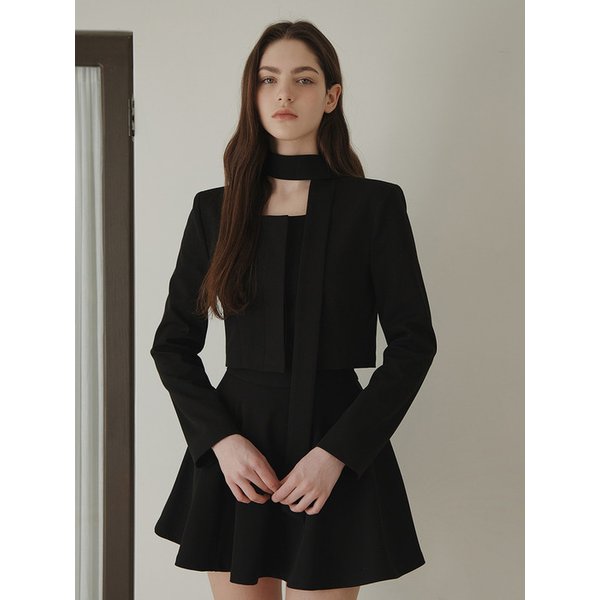 26SS 멜로우 타이 크롭 자켓, 블랙 (2color)