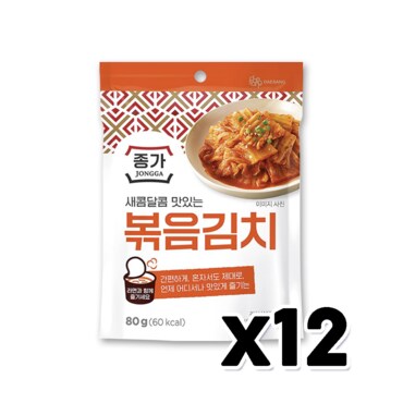  종가집 새콤달콤 맛있는 볶음김치 80g x 12개