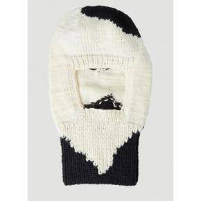 24 FW Hand 니트 Cow Balaclava SHF02K014 1 BLACK AND WHITE