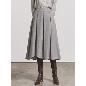 Wool Flared Skirt_Melange Gray