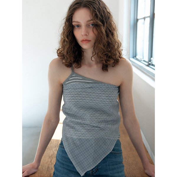 [SET] Scarf tank top_gray