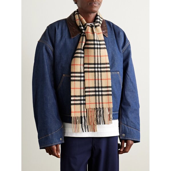 프린지 체크 캐시미어 스카프 46376663162944099