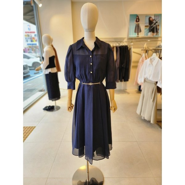 [여주점] [JJ 지고트] 여성 펄 버튼 플레어 셔츠 원피스 GR4A0OP331