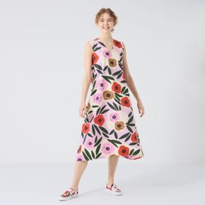 유니클로 마리메코 여성 여름 원피스 브이넥 플레어 민소매 드레스 직구