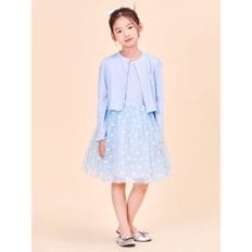 *SSG몰특가*[BEANPOLE KIDS] 체크 원피스 가디건 세트  스카이블루