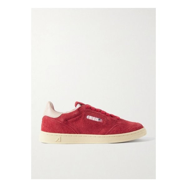 오트리 플랫 로우 가죽 트리밍 스웨이드 스니커즈 레드 1647597332398888