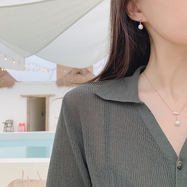 14k G.F 귀걸이/목걸이 SET 테린 진주 드롭 SET SET0333