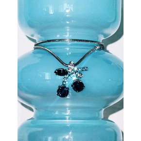 Cherry Necklace - Teal Blue