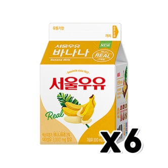  서울우유 바나나우유 팩음료 300ml x 6개