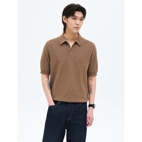 쿨터치 카라 반소매 니트  브라운 (425451LY1D)