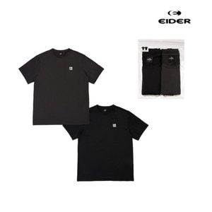 아이더 [24년SS 신상] 남성 2팩 티+티 세트 시원한  아이스 기능성 블랙 그레이 티셔츠 DMM24299