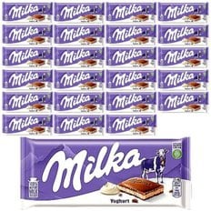 milka 100퍼센트 알파인 우유 밀카 초콜릿 요거트 100g 24개