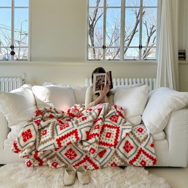 홈랩 헬싱키 양털형 블랭킷 양면담요  무릎담요 large 사이즈