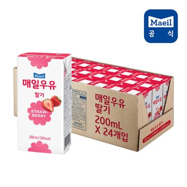 기타 [매일유업] 매일우유 멸균 딸기우유 200ml 24팩