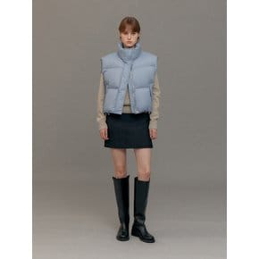 CROP GOOSE DOWN VEST (BABY BLUE)